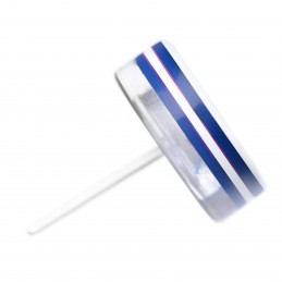 Medium size round shape Metal free earring in Blue and white Kosmart - 2