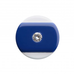 Medium size round shape Metal free earring in Blue and white Kosmart - 1
