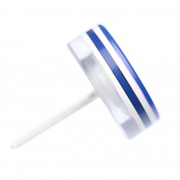 Medium size round shape Metal free earring in Blue and white Kosmart - 2