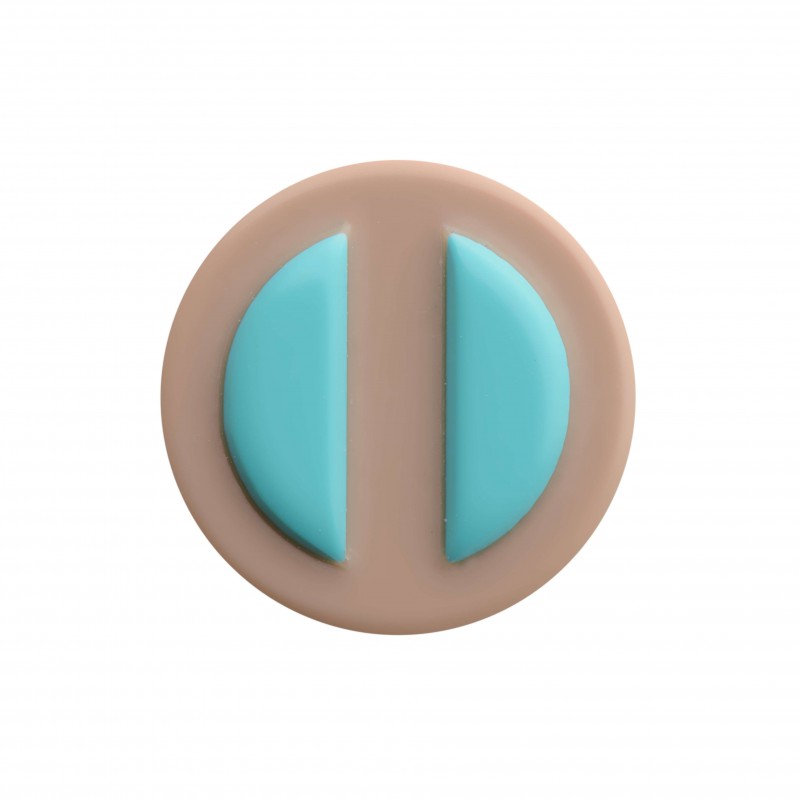 Medium size round shape Metal free earring in Turquoise and hazel Kosmart - 1