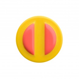 Medium size round shape Metal free earring in Coral and yellow Kosmart - 1