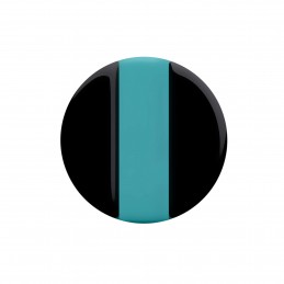 Medium size round shape Metal free earring in Black and turquoise Kosmart - 1