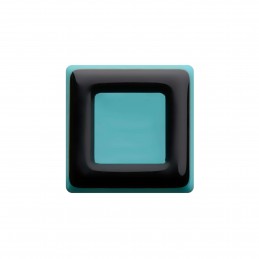 Medium size square shape Metal free earring in Black and turquoise Kosmart - 1