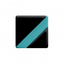 Medium size square shape Metal free earring in Black and turquoise Kosmart - 3
