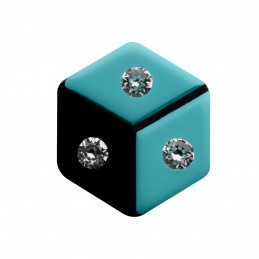 Medium size hexagon shape Metal free earring in Turquoise and black Kosmart - 3