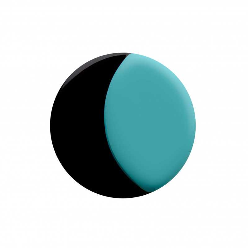 Medium size round shape Metal free earring in Turquoise and black Kosmart - 1