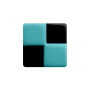 Medium size square shape Metal free earring in Turquoise and black Kosmart - 1