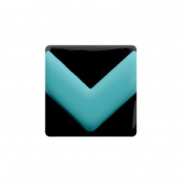 Medium size square shape Metal free earring in Turquoise and black Kosmart - 1