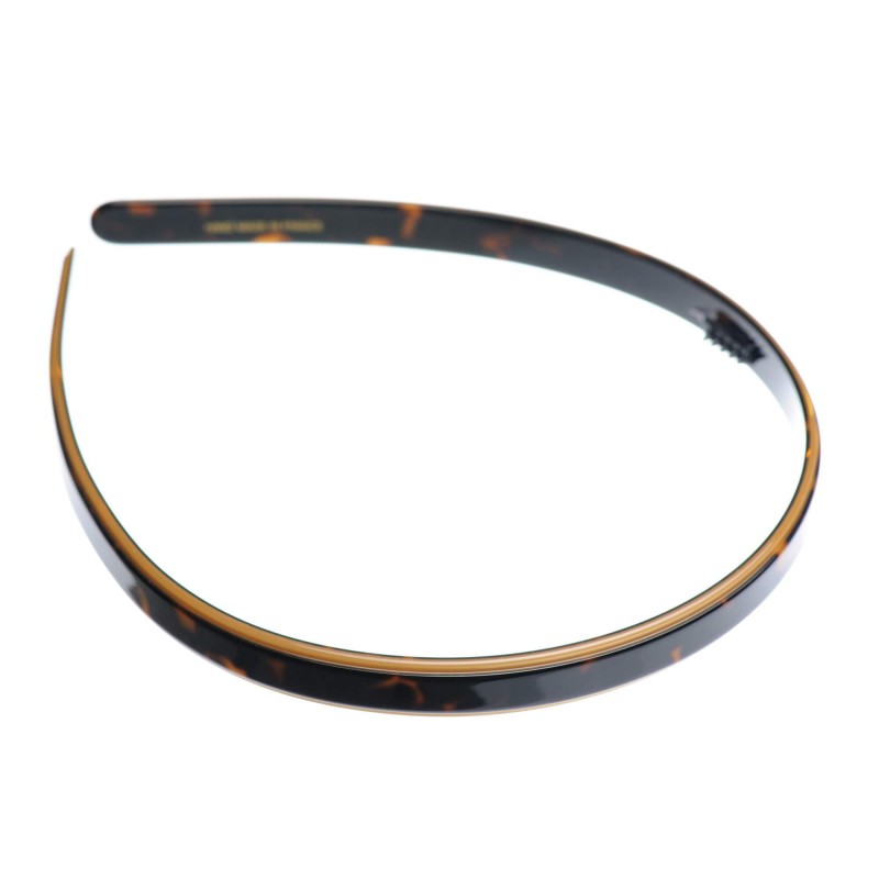 Medium size regular shape Headband in Dark brown demi and gold Kosmart - 1