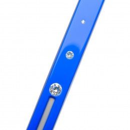 Small size skinny rectangular shape Bobby pin in Fluo electric blue and light grey Kosmart - 3