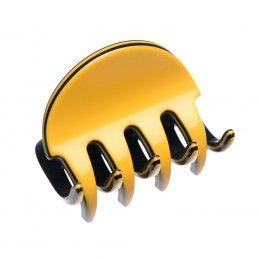 Small size regular shape Hair jaw clip in Maize yellow and black Kosmart - 1