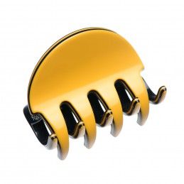Medium size regular shape Hair jaw clip in Maize yellow and black Kosmart - 1