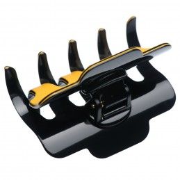 Large size regular shape Hair jaw clip in Maize yellow and black Kosmart - 2