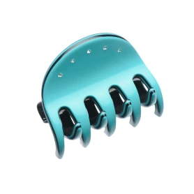 Small size regular shape Hair jaw clip in Turquoise and black Kosmart - 1