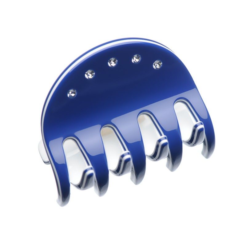Medium size regular shape Hair jaw clip in Blue and white Kosmart - 1