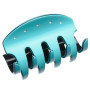 Large size regular shape Hair jaw clip in Turquoise and black Kosmart - 1