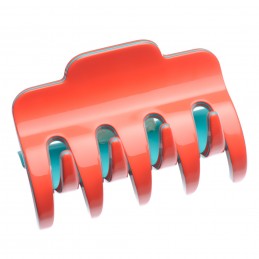 Large size regular shape Hair jaw clip in Coral and turquoise Kosmart - 1