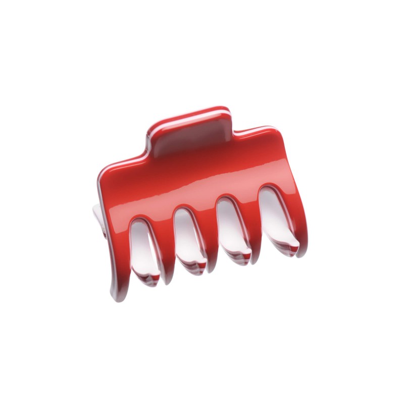 Very small size regular shape Hair claw clip in Marlboro red and white Kosmart - 1