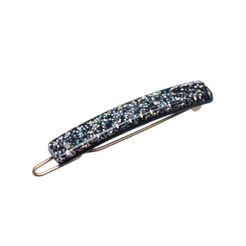 Very small size tiny and skinny shape Hair clip in Silver glitter Kosmart - 1
