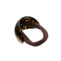 Medium size oval shape hair elastic with decoration in Dark brown demi Kosmart - 2