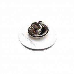 Small size round shape brooch in Black and white Kosmart - 3