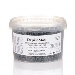 Black stripless depilation wax. Granules, 350 gr. PVC JAR DIM - 1