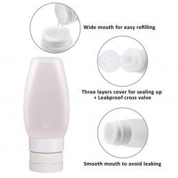Grey reusable silicone container for cosmetic Comwell.pro - 4