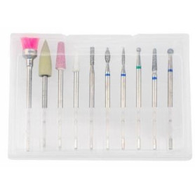 Nail Drill Bits Set 10pcs  Diamond Quartz Wool  , Mod. DB-01