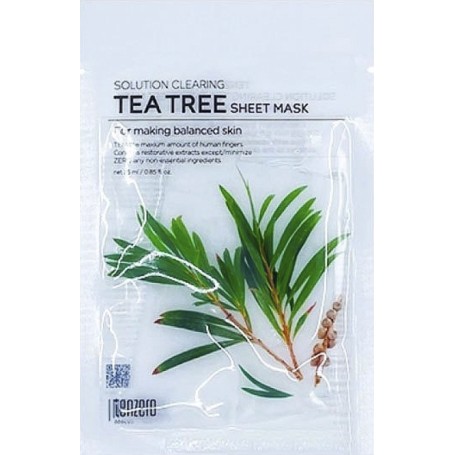 TENZERO SOLUTION CLEARING TEA TREE SHEET MASK, 25 gr.