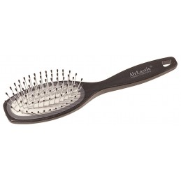 Hair brush 185 x 45 mm with a black plastic handle and a rubber cushioning AIRLASTIC KELLER - 1