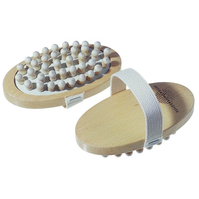 Anti-cellulite massage 38 wooden beads brush 135 x 70 mm. KELLER - 1